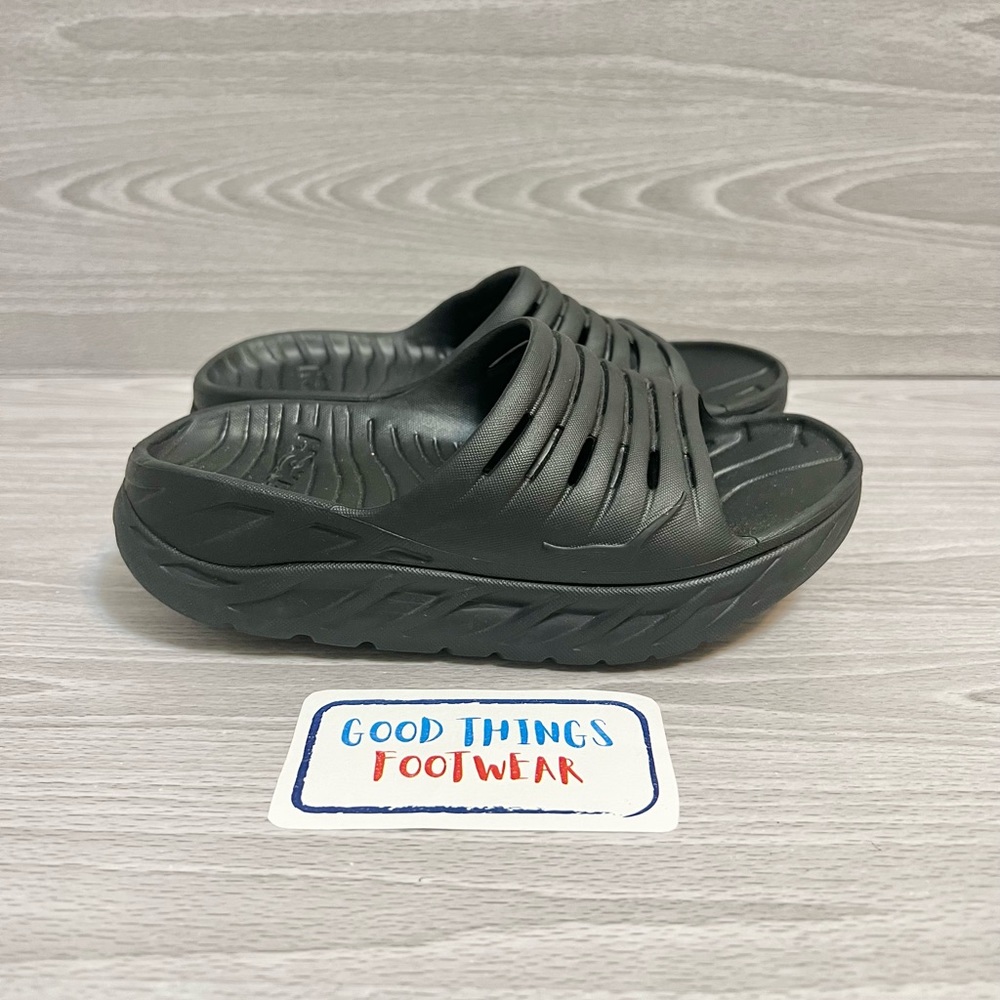 Hoka ORA Recovery Slide Unisex Slip On Sandals Slippers Black women size 5